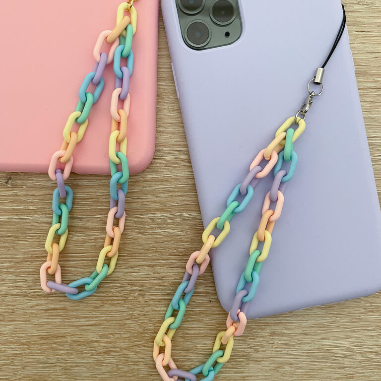 bijoux de téléphone arc en ciel pastel