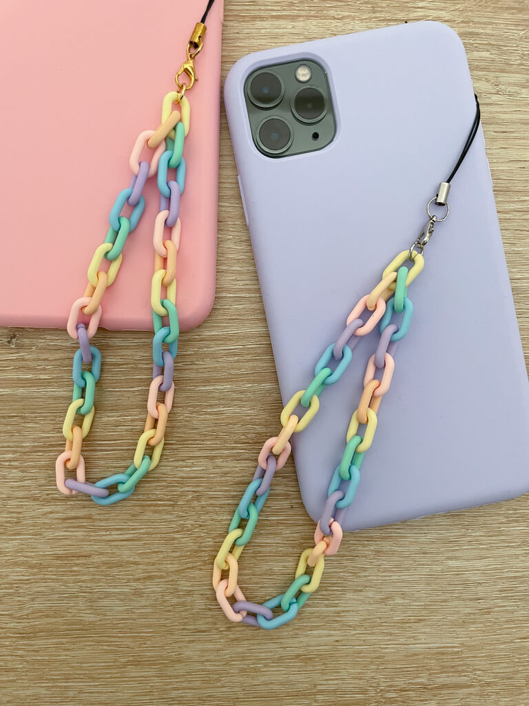 bijoux de téléphone arc en ciel pastel