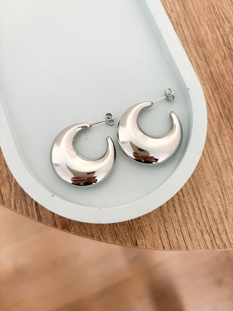 boucles d'oreilles argent lune