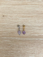 charms acier inoxydable pendentif pierre naturelle améthyste violet
